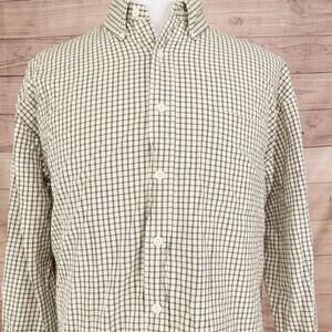 Abercrombie & Fitch Shirt Mens Large Green Plaid Button Down Long Sleeve Casual